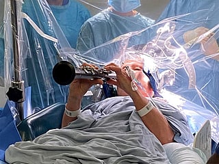 65-year-old plays clarinet during brain surgery