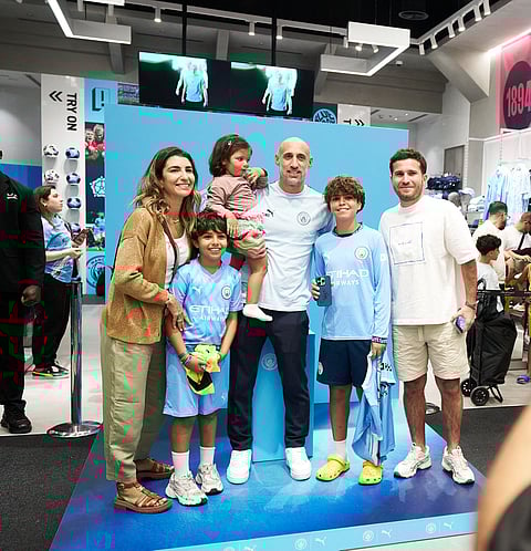 Zabaleta with fans in UAE