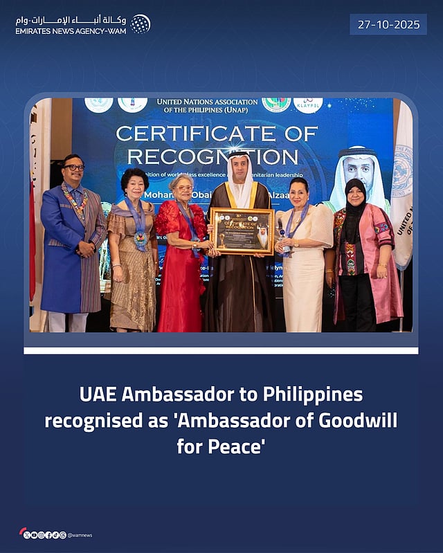 UAE Ambassador to Philippines recognised as 'Ambassador of Goodwill for ...