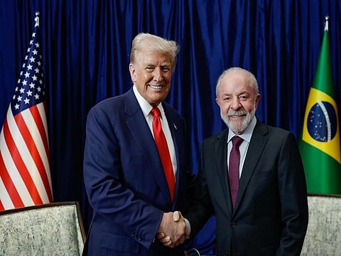 United States President Donald Trump (left) along with Brazilian President  Luiz Inacia Lula da Silva.