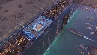 Saudi Arabia's NEOM Stadium, part of the ambitious NEOM project, will be the world's first "sky stadium," suspended 350 meters above the desert, according to construction industry media.  