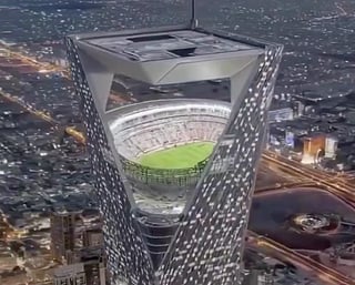 Saudi Arabia's NEOM Stadium, part of the ambitious NEOM project, will be the world's first "sky stadium," suspended 350 meters above the desert, according to construction industry media.  