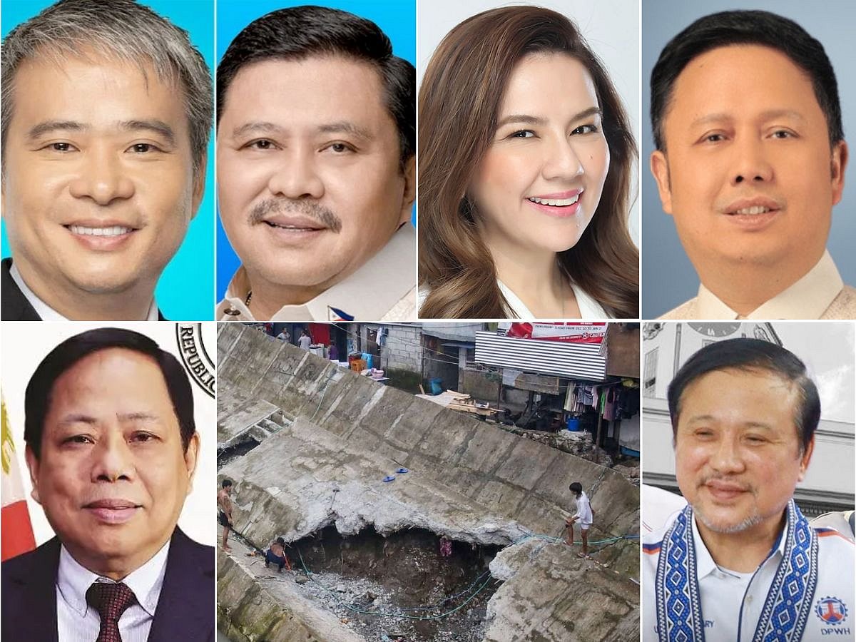 The Independent Commission on Infrastructure (ICI) has asked the ombudsman to charge current and former officials linked to controversial flood-control projects (clockwise, from top left): Senator Joel Villanueva and Senator Jinggoy Estrada, former Rep. Mitch Cajayon-Uy, Rep. Zaldy Co, retired DPWH undersecretary Roberto Bernardo and COA Commissioner Mario Lipana, it was announced on Wednesday (October 29, 2025).