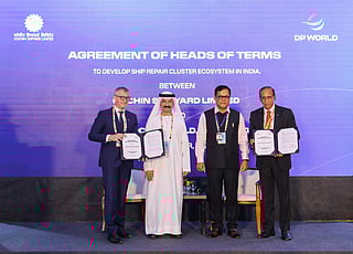 The deal was signed by Captain Rado Anotolovic, PhD, CEO of Drydocks World, and Madhu S. Nair, Chairman and Managing Director of Cochin Shipyard Limited.