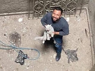 Man rescues cat trapped for 45 days in building shaft