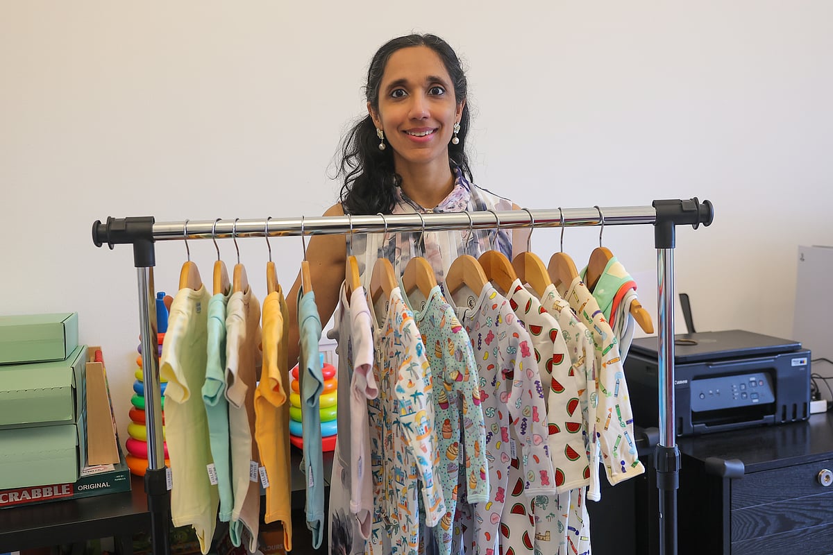 Nadira, founder of Lullaby Bloom, a new organic cotton baby clothing brand.  