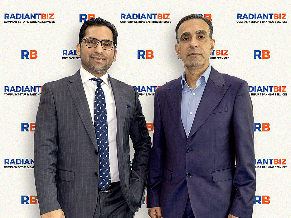 From left: Rizwan Ansari, CEO, RadiantBiz, and Hamidreza Taghavi, CEO, Direct Honest Safe International Exchange
