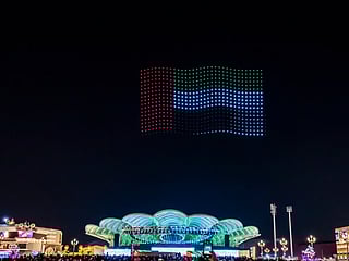 The drone show will light up the night sky