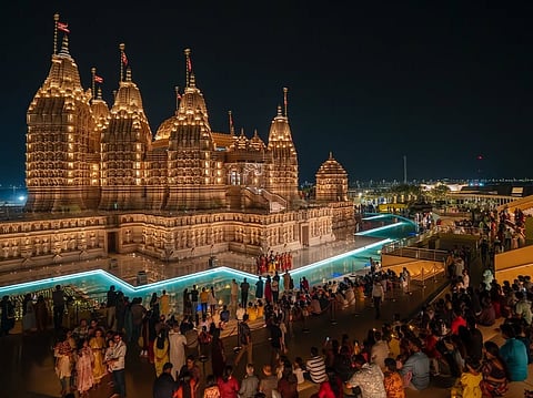 The temple welcomed visitors throughout the week, including Monday, when it is usually closed.
