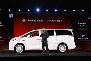 Tin Mok, Head of Faraday Future Middle East, at the launch of FX Super One at Armani Hotel, Dubai