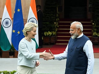 India PM with Modi with EU President Ursula von der Leyen.