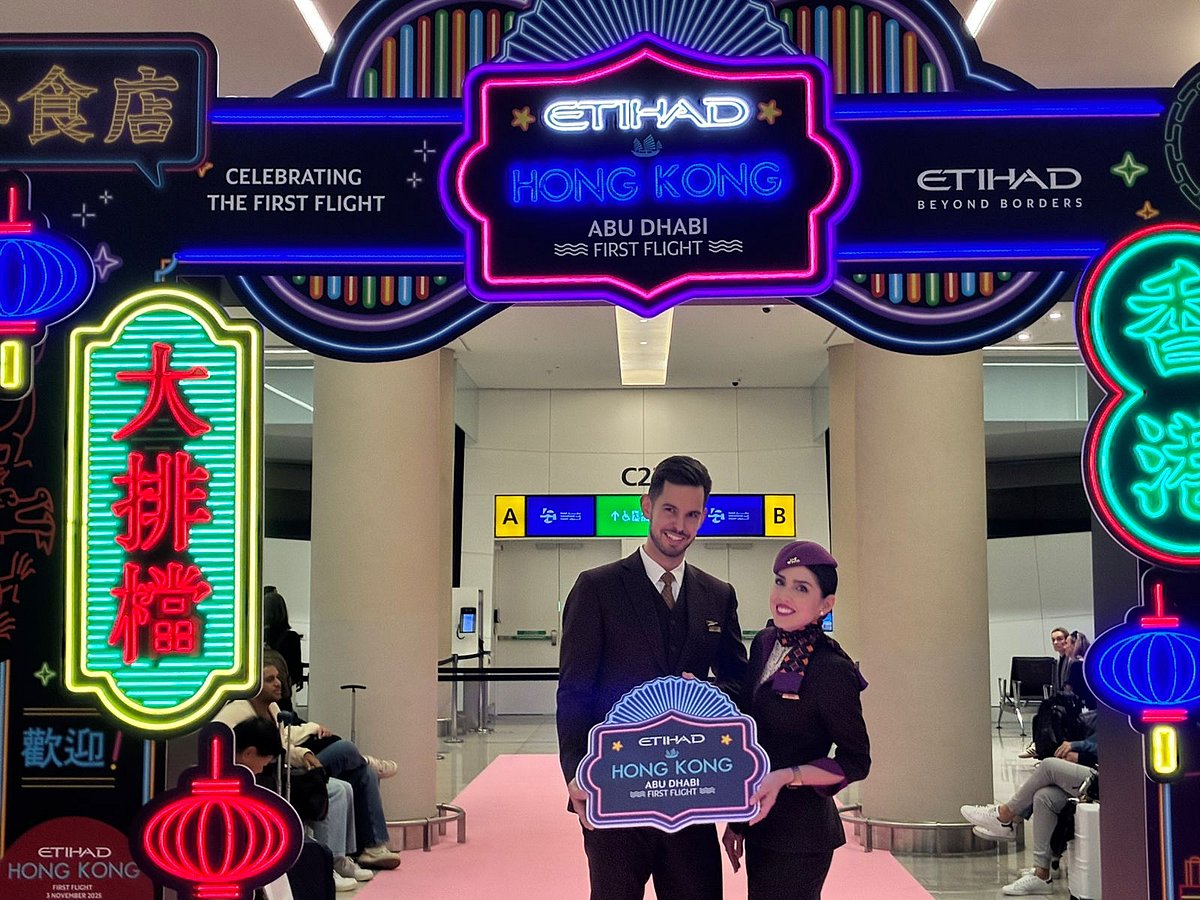 The Abu Dhabi-based carrier will operate five weekly flights between the UAE capital and Hong Kong.