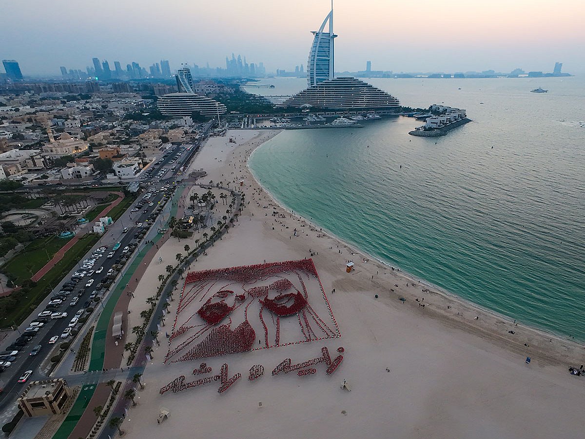Tribute in flags: 11,000 UAE flags form stunning artistic portraits of the UAE’s Founding Fathers, Sheikh Zayed bin Sultan Al Nahyan and Sheikh Rashid bin Saeed Al Maktoum