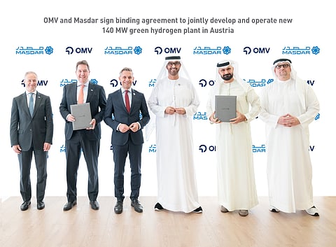 Masdar, OMV sign binding agreement to develop, operate new 140-MW green hydrogen plant in Austria