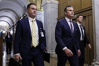 Secretary of War Pete Hegseth departs the U.S. Capitol following a closed-door briefing with lawmakers and U.S. Secretary of State Marco Rubio on November 5, 2025 on Capitol Hill in Washington, DC. The Trump administration continues to carry out military strikes against boats in international waters, and President Trump has recently suggested that military action against Venezuela and Nigeria is a possibility.