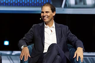 Rafael Nadal speaks onstage during day 2 of the America Business Forum at Kaseya Center on November 06, 2025 in Miami, Florida.