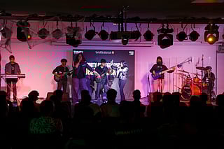 A school band performs at the event at GEMS Our Own Indian School in Dubai. 