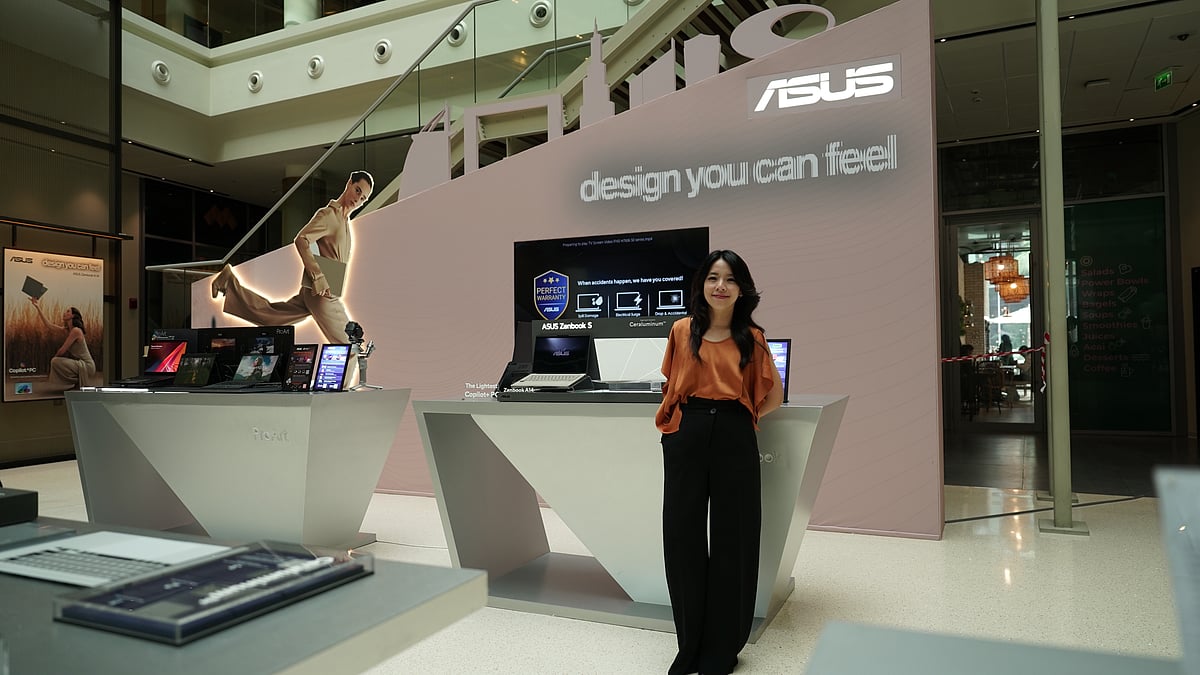 Coraline Lin, Marketing Director of ASUS, at the company's exhibition, Design You Can Feel, at Dubai Design Week 2025