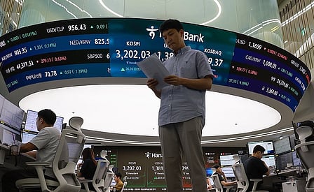 File photo shows trader at KOSPI. 