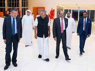 Kerala Chief Minister Pinarayi Vijayan received at the Al Bateen Executive Airport by India’s new Ambassador to the UAE, Dr Deepak Mittal, and Lulu Group International Chairman and Managing Director M.A. Yusuff Ali.