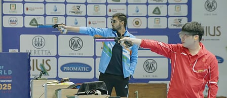 Samrat Rana creates history with gold in men’s 10m air pistol in the International Shooting Sport Federation (ISSF) World Championship Rifle/Pistol in Cairo on Monday.
