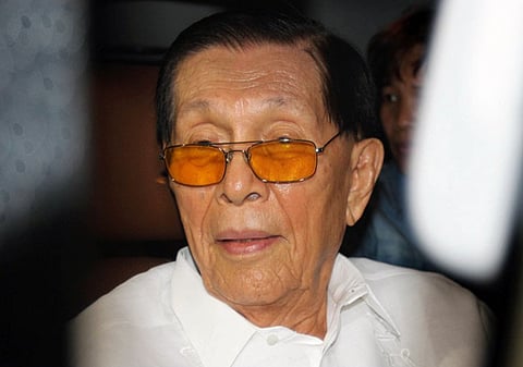 Filipino politician and former Senate President Juan Ponce Enrile, who turned 101 in February.