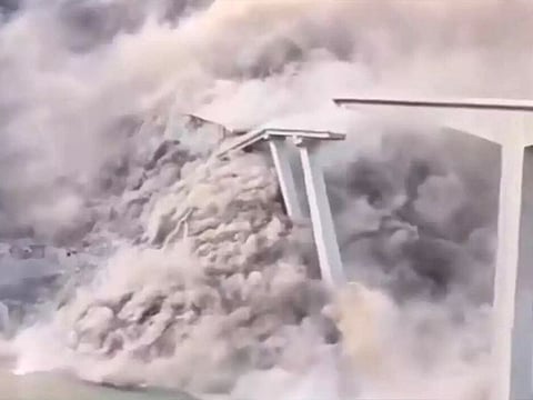 Watch: Bridge collapse in China's Sichuan after a sudden water burst 