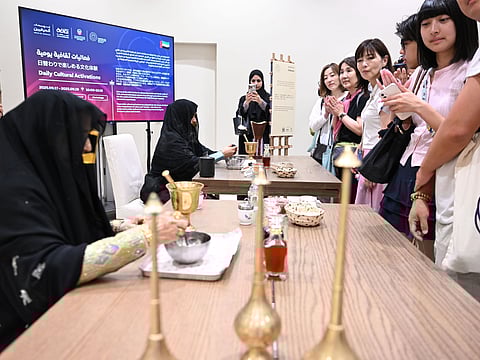 Visitors participate in a special workshop on traditional crafts at Expo 2025 Osaka, organised by the House of Artisans in collaboration with the Department of Culture and Tourism – Abu Dhabi.