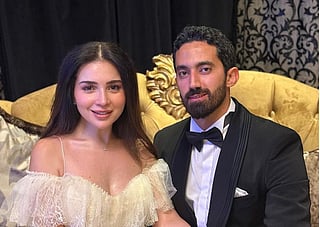 A portrait of happiness on her wedding day, Mai Ezz El-Din with Ahmed Taimour