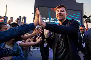 YouTube MrBeast greets fans on opening day of Beast Land
