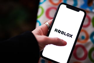 The Roblox logo on a smartphone arranged in New York, US, on Tuesday, Nov. 7, 2023. 