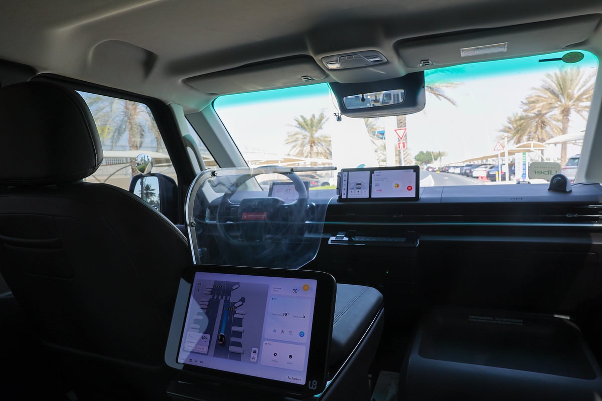 Trial run of Uber autonomous vehicle at Yas Island as Uber has partnered with WeRide to offer autonomous vehicle rides in Abu Dhabi. 