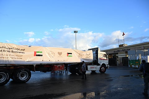 244th Emirati aid convoy enters Gaza Strip