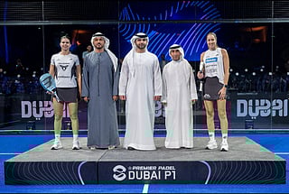 Mansoor Bin Mohammed awards trophies at Dubai Padel