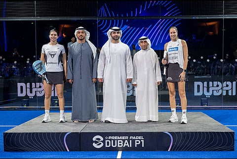 Mansoor Bin Mohammed awards trophies to Dubai Premier Padel P1 winners 