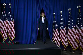 US President Donald Trump arrives to deliver remarks at McDonald's Impact Summit in Washington, DC on November 17, 2025.