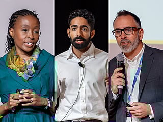 Representatives from Imagine Worldwide, Brisk Teaching, and Matific at the World Schools Summit in Abu Dhabi.