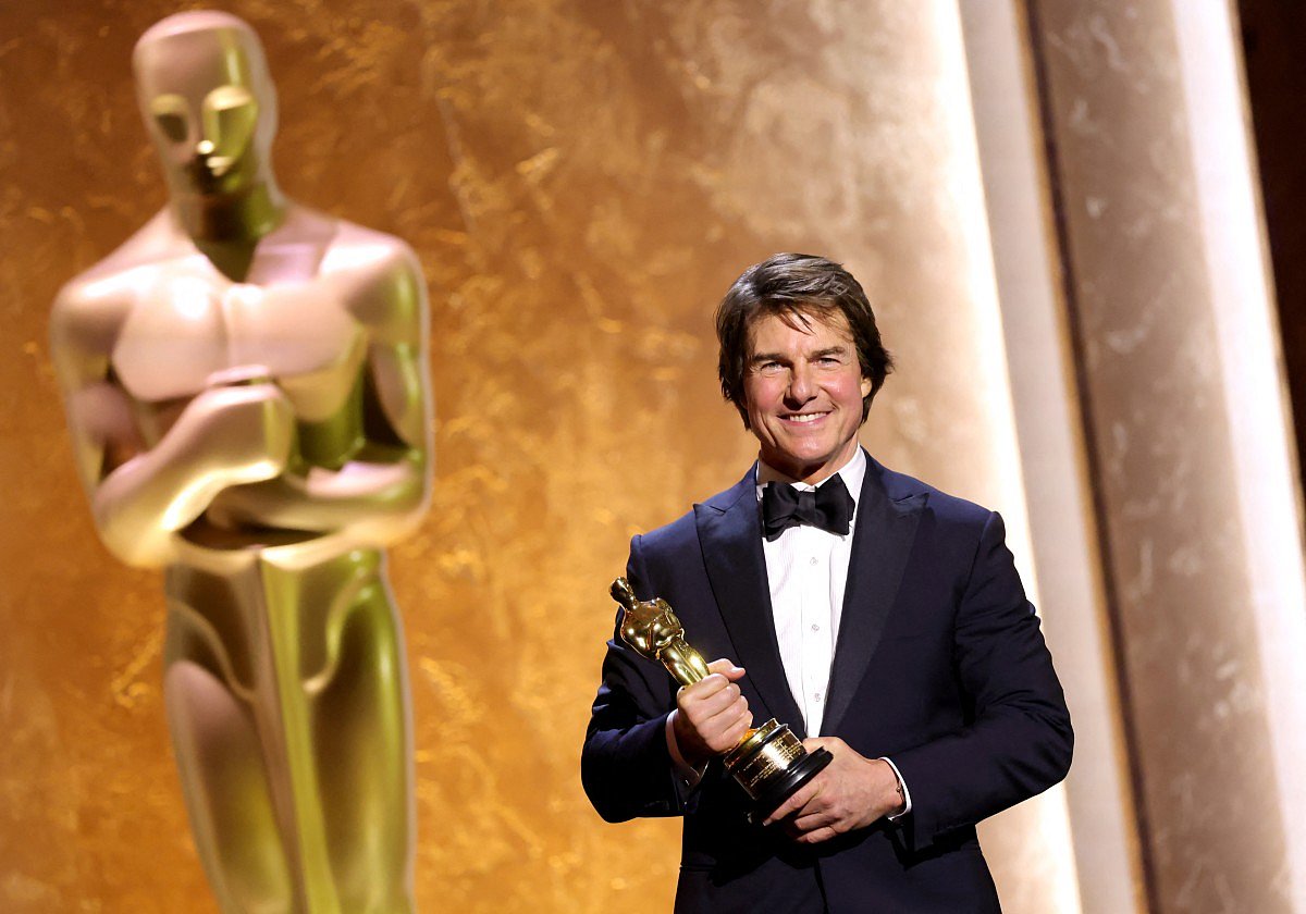 Honoree Tom Cruise poses onstage during the 16th Governors Awards at The Ray Dolby Ballroom on November 16, 2025 in Hollywood, California.