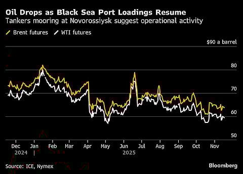 Tankers mooring at Novorossiysk, a Black Sea Port, suggest operational activity.