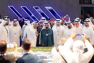 His Highness Sheikh Mohammed bin Rashid Al Maktoum, Vice President and Prime Minister of the UAE and Ruler of Dubai, visited the exhibition area of Dubai Airshow 2025 at Dubai World Central, accompanied by His Highness Sheikh Maktoum bin Mohammed bin Rashid Al Maktoum, First Deputy Ruler of Dubai, Deputy Prime Minister and Minister of Finance.