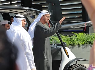 President His Highness Sheikh Mohamed bin Zayed Al Nahyan visited the Dubai Airshow 2025 venue at Dubai World Central.
