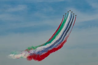 Fursan Al Emarat, the UAE’s national aerobatic team, dazzles the skies at Dubai Airshow 2025. (Photo for representation purposes only)