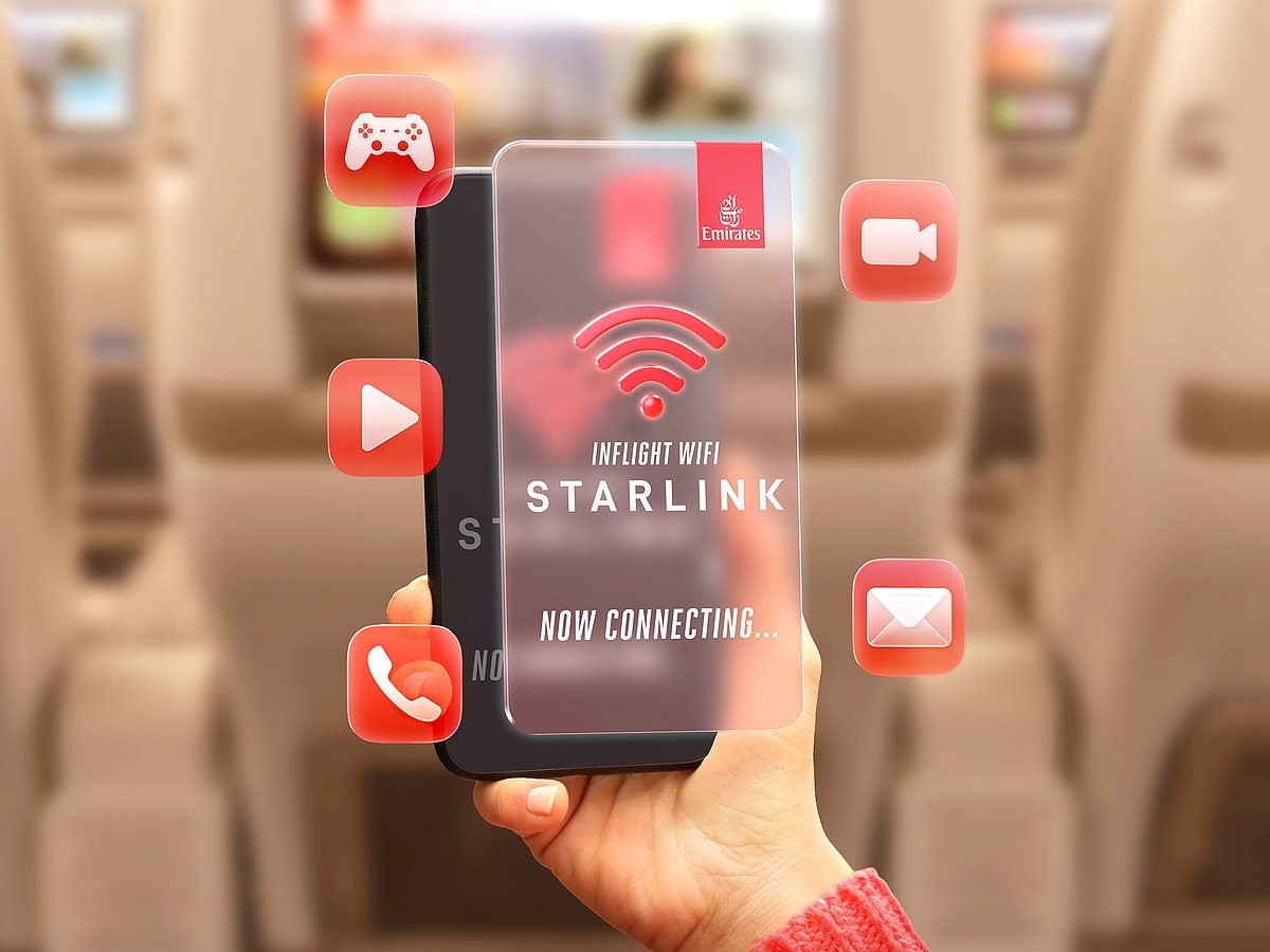 Gaining speed at 40,000 feet: Emirates to offer free, super high-speed Starlink Wi-Fi for its customers starting with its first Boeing 777 commercial flight on November 23.