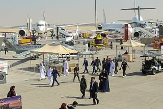 Visitors at Dubai Airshow 2025.