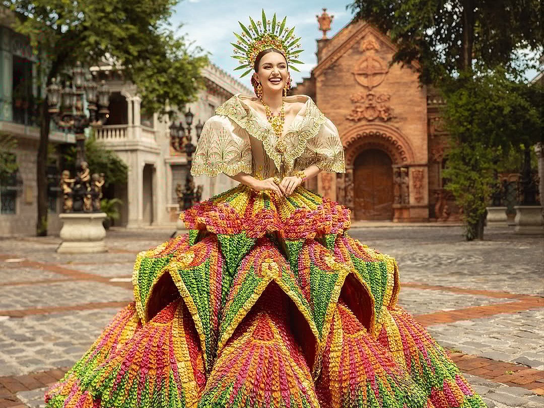 The costume, called 'Festejada,' was created by Filipino designer Mark Tumang