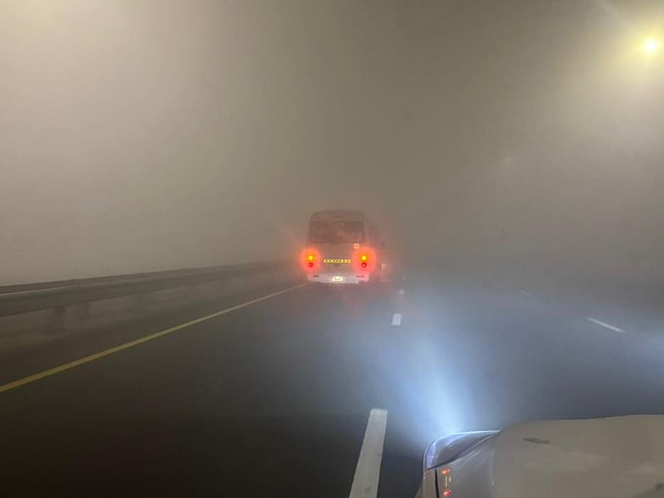 Foggy weather on Dubai-Al Ain road.