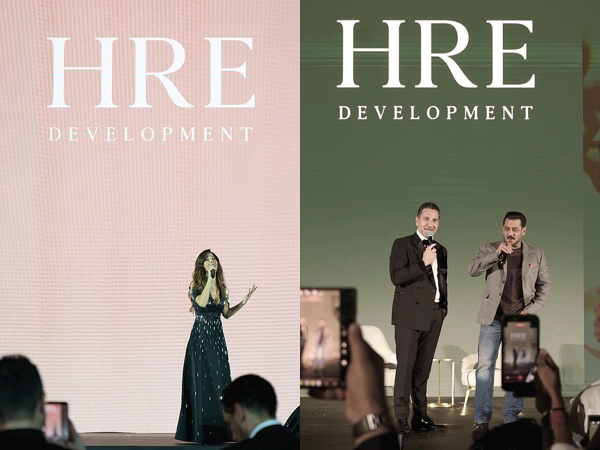 Nancy Ajram and Salman Khan at the launch of Sakura Gardens in Dubai.