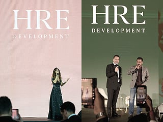 Nancy Ajram and Salman Khan at the launch of Sakura Gardens in Dubai. 