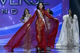 Miss Mexico Fatima Bosch reacts as the top five is announced during the final competition of the 2025 Miss Universe pageant in Nonthaburi, north of Bangkok, on November 21, 2025.
