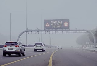 Fog and mist sweep UAE, visibility dropping below 1,000 metres in some areas.